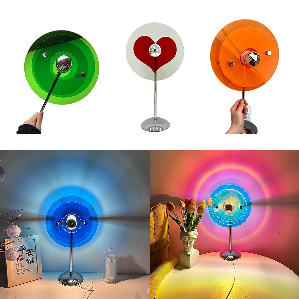 Photography Lighting No Shadows - โคมไฟตั้งโต๊ะ USB โคมไฟโปรเจคเตอร์แสงรักสุดโรแมนติก พร้อมสวิตช์เปิด/ปิด โคมไฟเงาสำหรับถ่ายภาพ ตกแต่งบ้าน