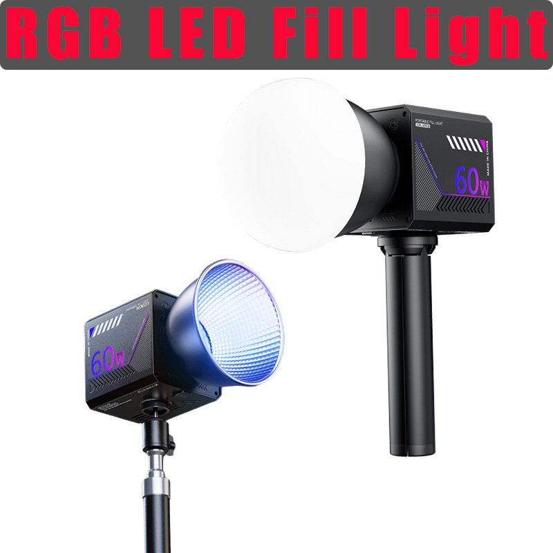 Photography Lighting Background - ไฟวิดีโอ RGB 60W แบบพกพา ไฟสตูดิโอถ่ายภาพ LED