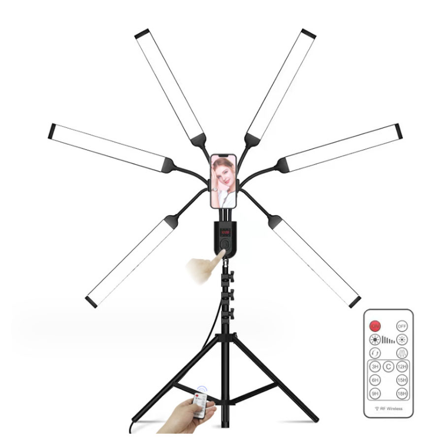 Photography Lighting No Shadows - ไฟ LED เงาสองหัว/หัวสี่เหลี่ยม/หลอดไฟหน้าหกเหลี่ยมชุดไฟถ่ายภาพถ่ายภาพสำหรับกล้องวิดีโอสตูดิโอ YouTube