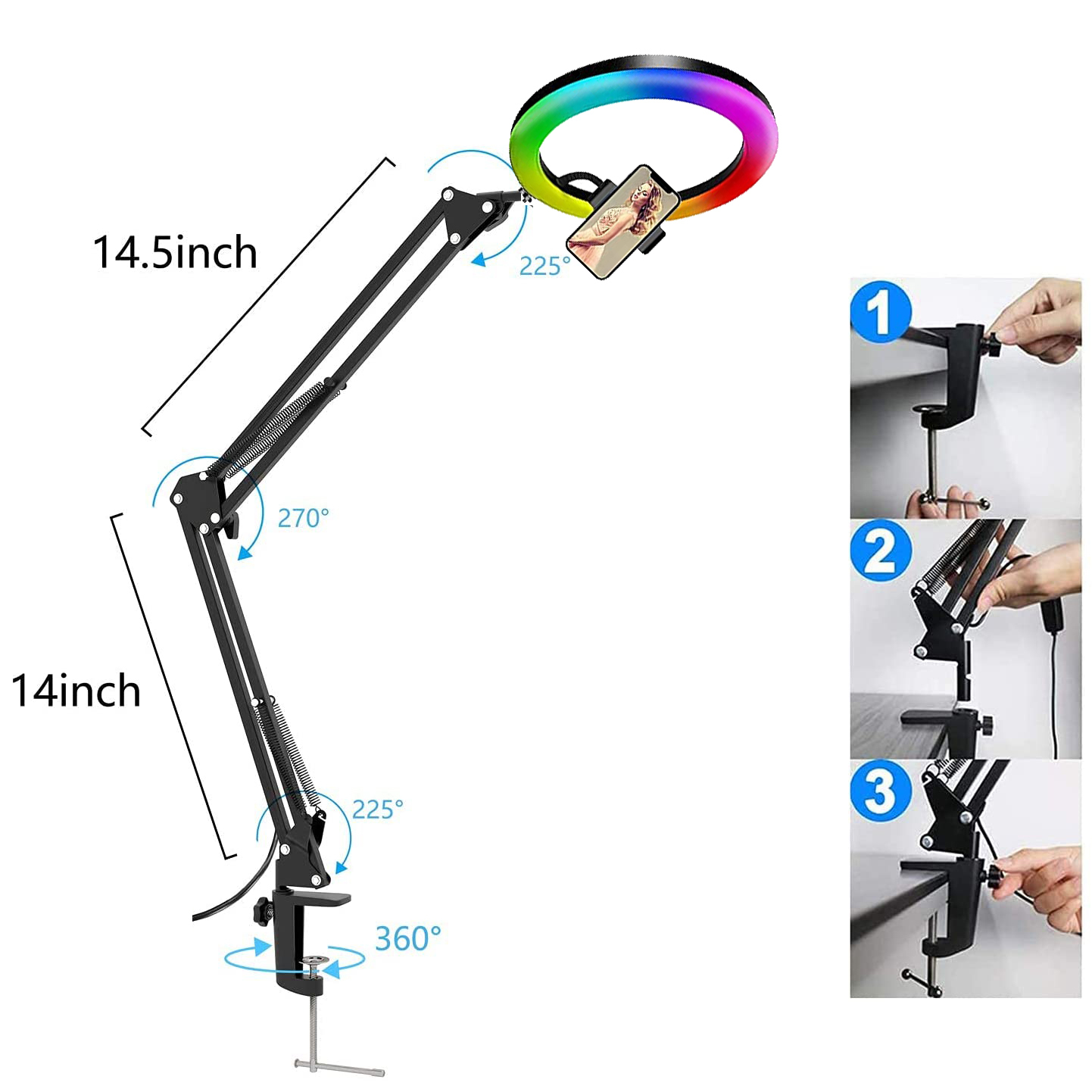 ไฟเซลฟี่ RGB ขนาด 26 ซม. พร้อม - Photography Mobile Lighting บทวิจารณ์และราคา