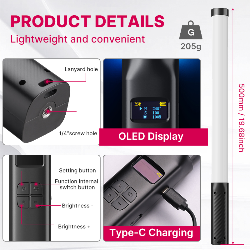 Ulanzi VL119 มือถือ RGB สีสัน  - Torjim Rgb Photography Video Lighting บทวิจารณ์และราคา