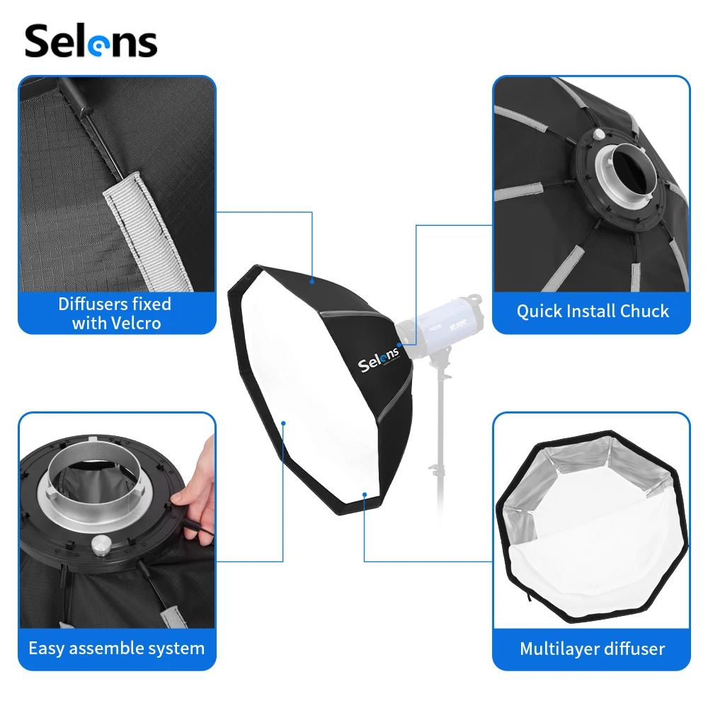 ซอฟต์บ็อกซ์แบบร่ม Selens 82/10 - Photography Studio Lighting Set Up บทวิจารณ์และราคา