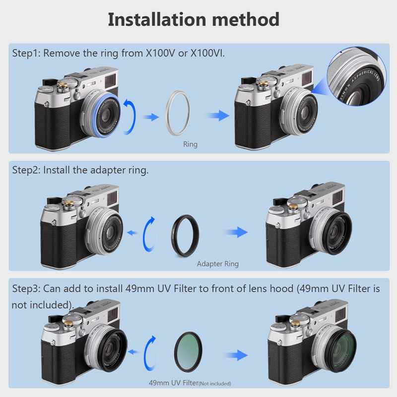 แหวนอะแดปเตอร์ฟิลเตอร์เลนส์ Ha - Fujifilm Camera X100Vi บทวิจารณ์และราคา