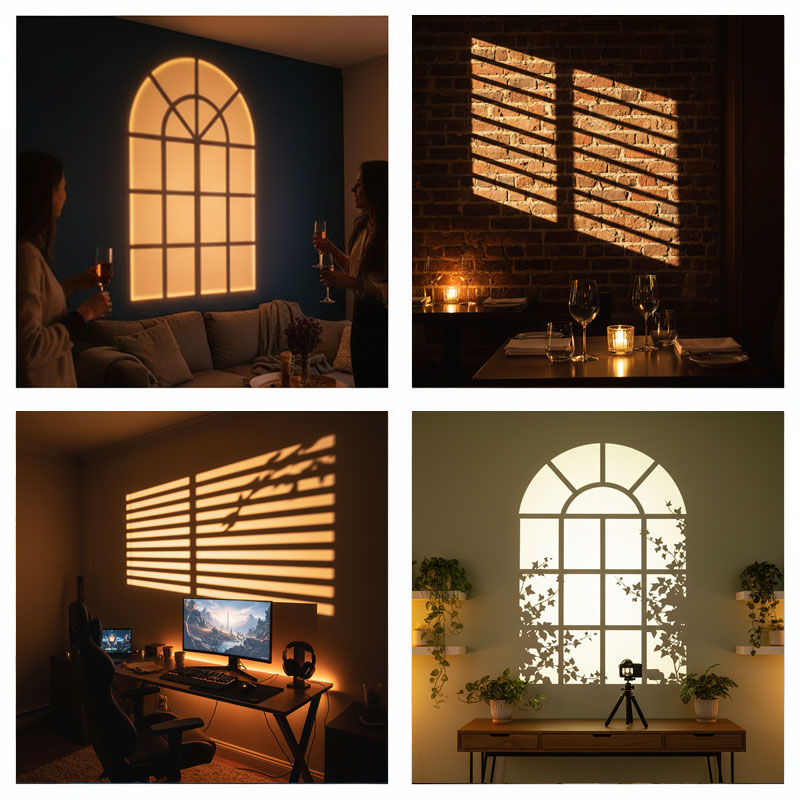 ไฟโปรเจคเตอร์โกโบแบบติดหน้าต่า - Photography Lighting No Shadows บทวิจารณ์และราคา