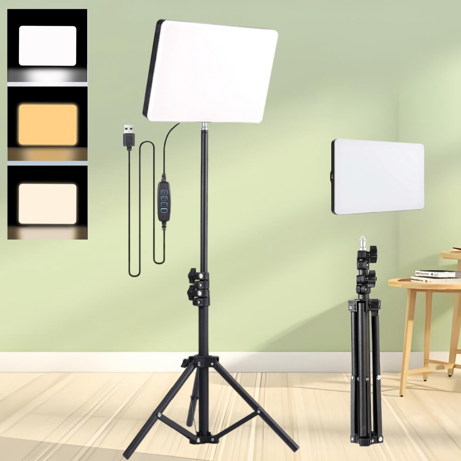 ชุดไฟวงแหวนสำหรับไลฟ์สด: ไฟแผง - Photography Lighting Portrait บทวิจารณ์และราคา